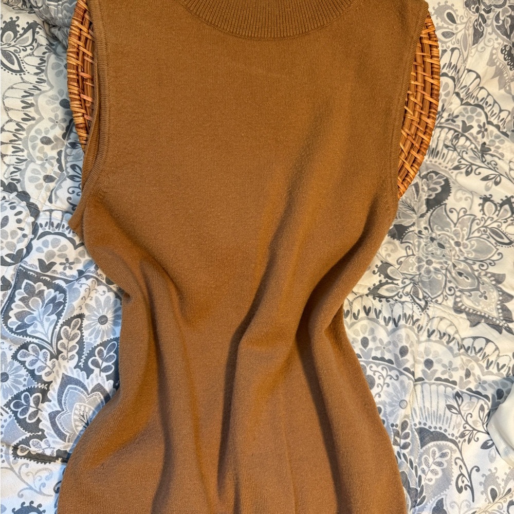Anthropologie Tan Sleeveless Knit Top